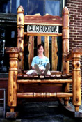 Elizabeth in giant rocking chair - Calico, Arkansas