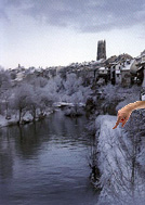 The city of Fribourg in winter