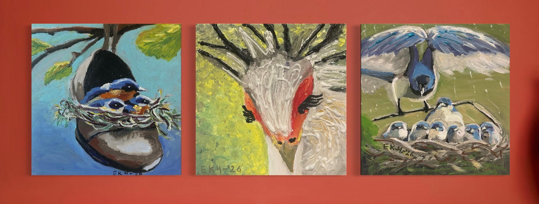 3 panel birds